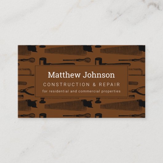 Carte De Visite Construction Handyman Professionnel Brown (Devant)