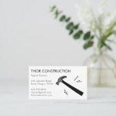 Carte De Visite Construction Handyman Remodel Hammer & Nails Cool (Debout devant)