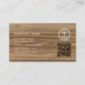 Carte De Visite Construction Handyman Tools QR Code Wood (Dos)