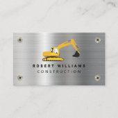 Carte De Visite Construction Heavy Equipment Operator Metal (Devant)