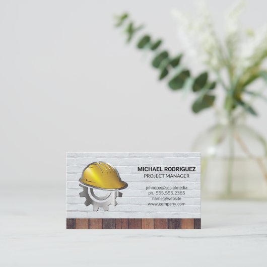 Carte De Visite Construction Helmet | Bricks | Builders (Debout devant)