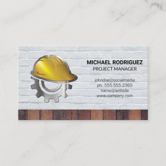 Carte De Visite Construction Helmet | Bricks | Builders (Devant)