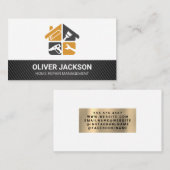 Carte De Visite Construction Home Repairman Icons | Builders (Devant / Derrière)