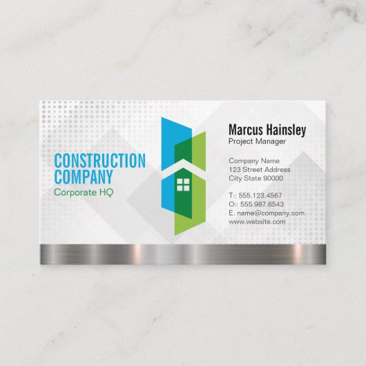 Carte De Visite Construction Homes Logo | Builder Architect (Devant)