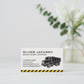 Carte De Visite Construction | Illustration du camion de vidange (Debout devant)