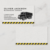 Carte De Visite Construction | Illustration du camion de vidange (Devant / Derrière)