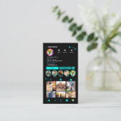 Carte De Visite Construction Instagram Turquoise | Code QR (Debout devant)