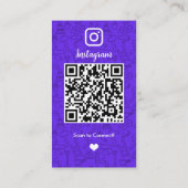 Carte De Visite Construction Instagram Violet Code QR (Dos)