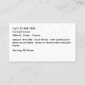 Carte De Visite Construction Insulation Business Cards Modern  (Dos)