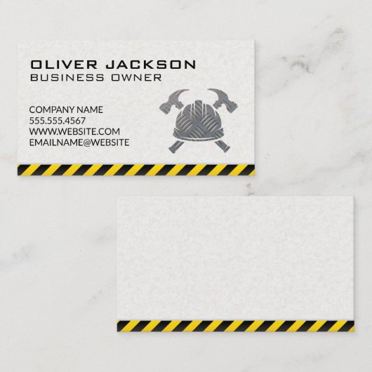 Carte De Visite Construction | Logo de Hardhat Hammers (Devant / Derrière)