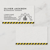 Carte De Visite Construction | Logo de la ville d'engrenages (Devant / Derrière)