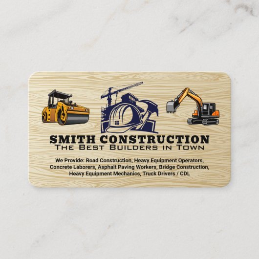 Carte De Visite Construction Logo | Engineer | Blue Collar (Devant)