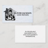 Carte De Visite Construction | Logo Handyman Réparateur (Devant / Derrière)