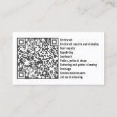 Carte De Visite Construction Logo personnalisé Code QR (Dos)