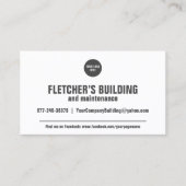 Carte De Visite Construction Logo personnalisé Code QR (Devant)