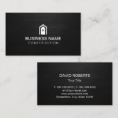 Carte De Visite Construction Maison moderne Logo Maison en bois fo (Devant / Derrière)