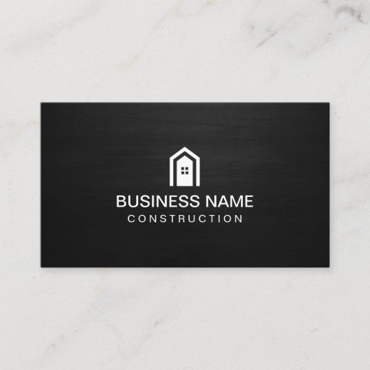 Carte De Visite Construction Maison moderne Logo Maison en bois fo (Devant)