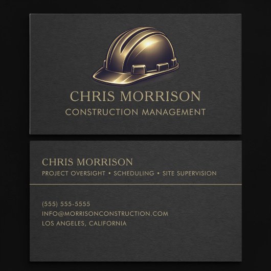 Carte De Visite Construction Management Hard Hat Professional