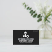 Carte De Visite Construction Manager Minimalist Black & White Pro (Debout devant)