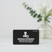 Carte De Visite Construction Manager Modern Black and Grey (Debout devant)