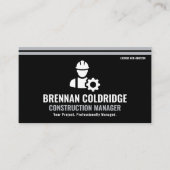 Carte De Visite Construction Manager Modern Black & Silver (Devant)