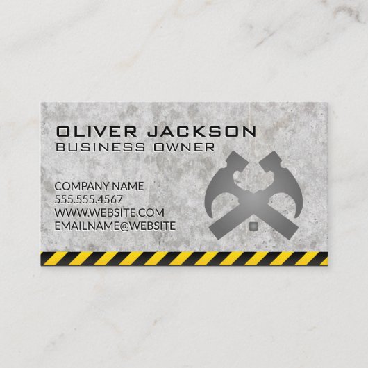 Carte De Visite Construction | Marteaux | Attention Concrète (Devant)