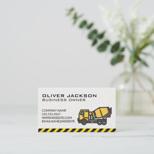 Carte De Visite Construction | Mélangeur de béton (Debout devant)