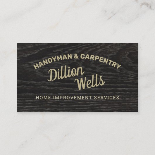 Carte De Visite Construction menuiserie menuiserie bois foncé (Devant)