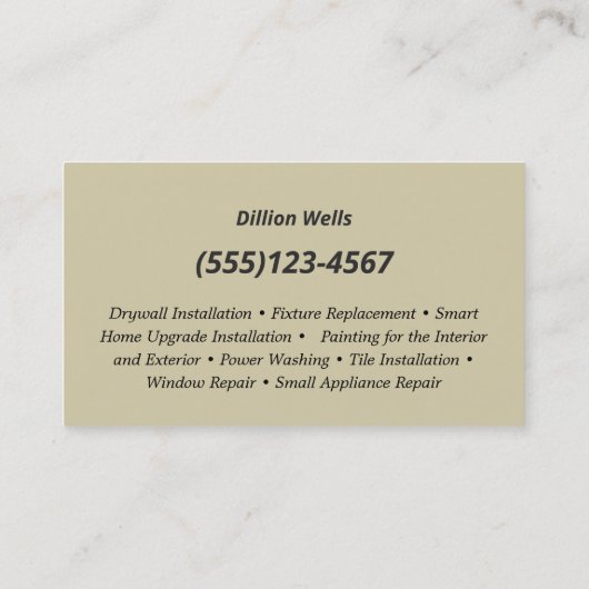 Carte De Visite Construction menuiserie menuiserie bois foncé (Dos)