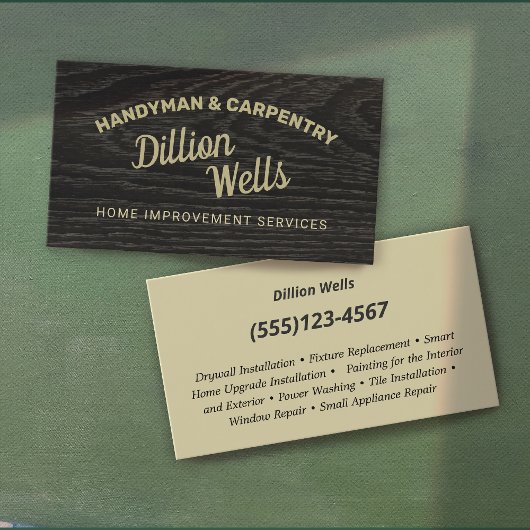 Carte De Visite Construction menuiserie menuiserie bois foncé