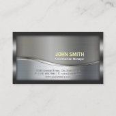 Carte De Visite Construction Métal encadré Monogramme Métal Argent (Dos)