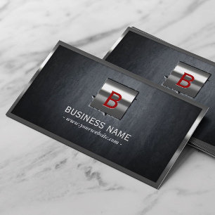 Carte De Visite Construction Métal encadré Monogramme moderne