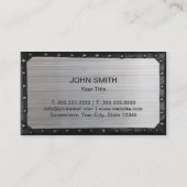 Carte De Visite Construction Metal Gear Monogramme Moderne (Dos)