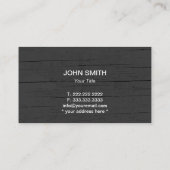 Carte De Visite Construction Métal Monogramme Bois Professionnel (Dos)