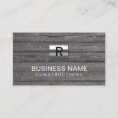 Carte De Visite Construction Métal Monogramme Bois Professionnel (Devant)
