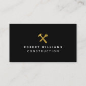 Carte De Visite Construction Metallic Gold Handyman Tools (Devant)