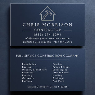 Carte De Visite Construction métallique bleu marine argenté