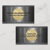 Carte De Visite Construction | Metallique | Bois (Devant / Derrière)