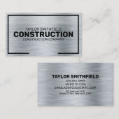 CARTE DE VISITE CONSTRUCTION MÉTALLIQUE GÉOMÉTRIQUE PROFESSIONNELL (Devant / Derrière)