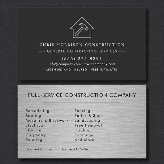 Carte De Visite Construction métallique industrielle de luxe