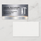 Carte De Visite Construction | Métallique | Logo du marteau de sci (Devant / Derrière)