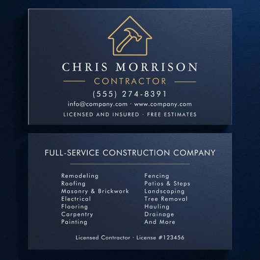 Carte De Visite Construction métallique Navy Blue