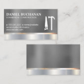 Carte De Visite Construction | Métallique | Outils de marteau de s (Devant / Derrière)