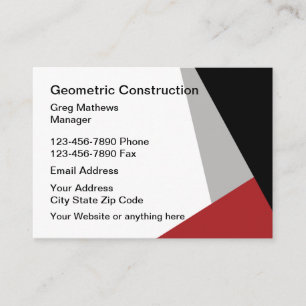 Carte De Visite Construction moderne