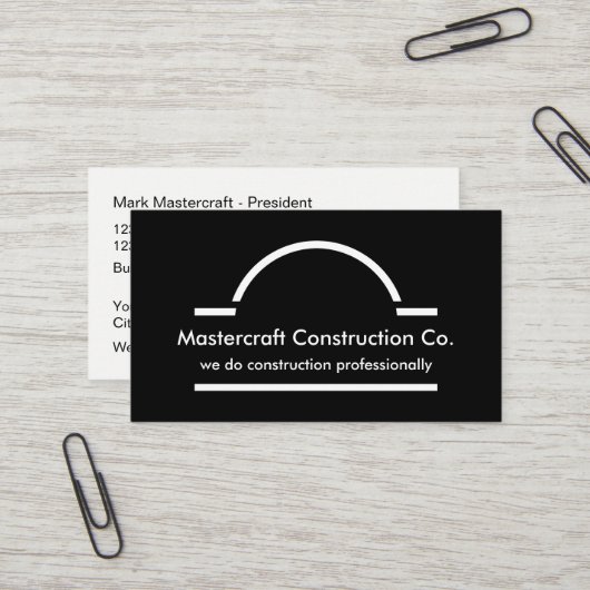Carte De Visite Construction moderne à deux côtés (Devant/Arrière en situation)