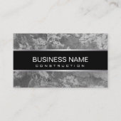 Carte De Visite Construction moderne Black & Marbre blanc Texture (Devant)