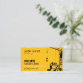 Carte De Visite Construction Moderne | Conception Yellow & Crane (Debout devant)