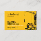 Carte De Visite Construction Moderne | Conception Yellow & Crane (Devant)