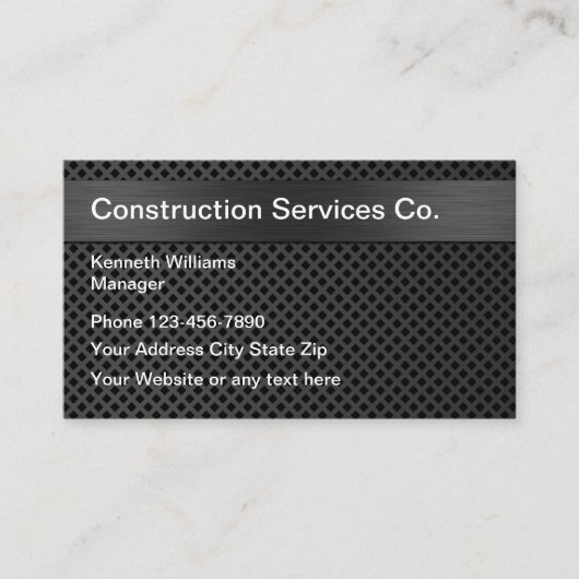 Carte De Visite Construction Moderne Cool (Devant)