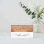 Carte De Visite Construction moderne élégante de menuiserie en boi (Debout devant)